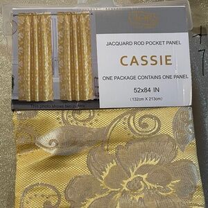 NEW Embroidered Macrame Jacquard Panel Golden yellow w beaded panel